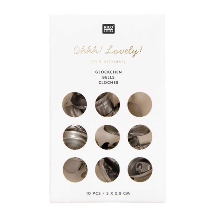Cloches en métal argenté - RICO DESIGN - Petites - Objets décoratifs