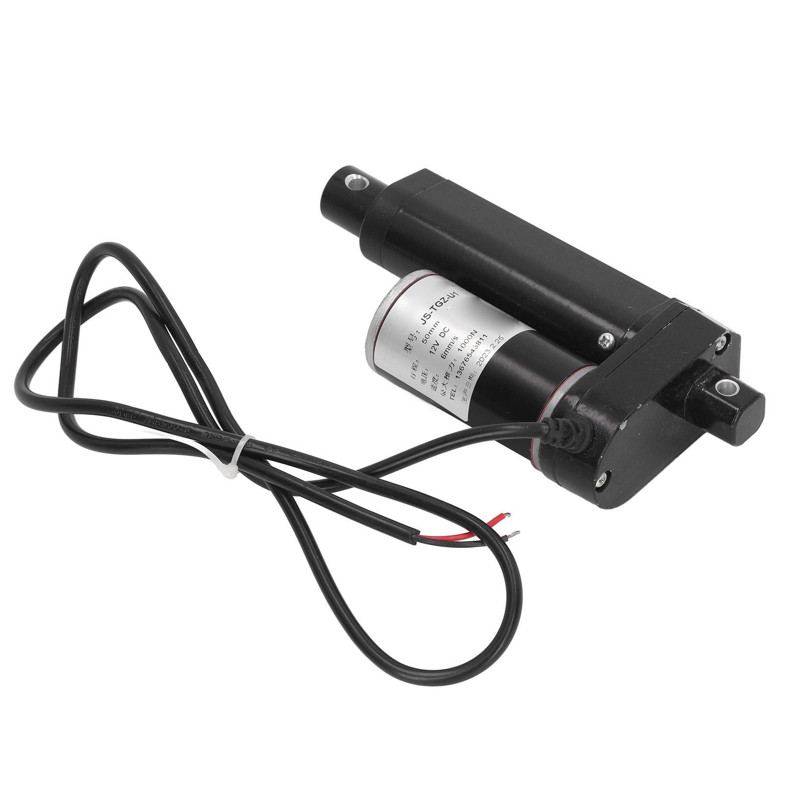 1000N Kleine Elektrische Actuator 50mm Slag Metalen Tandwielmotor Lineaire Bewegingsactuator 12VDC Zwart