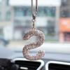 1ks Přívěsek na zpětné zrcátko do auta s písmenem, Dekorace do auta, Bling doplněk, Visící, Kreativní, Lesklý přívěsek