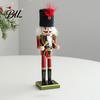 Traditional Nutcracker Statue Wooden Soldier Figurine, Handcrafted Solid Wood Christmas Tabletop Ornament Decorative for Holiday Desk And Bookshelf