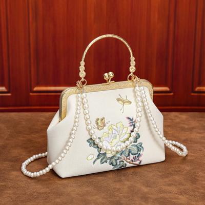 Women's Bag High-end Light Luxury Embroidered Chinese Cheongsam Bag Brocade Messenger Bag Literary Chain Women's Bag