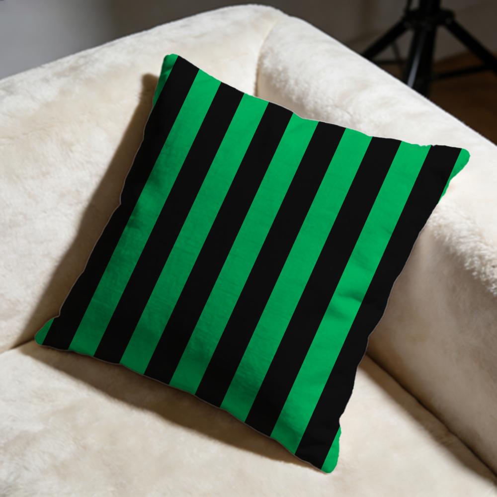 Federa Cuscino Nero e Verde Morbida Decorativa Adatta per Camera da Letto Divano Auto Viaggio