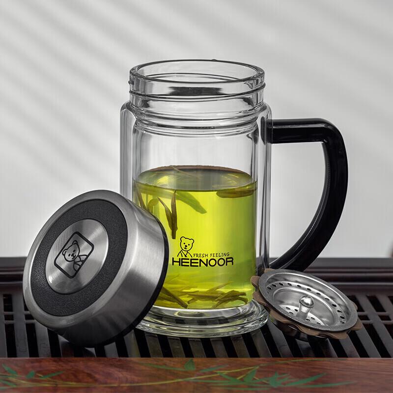 Xeno Double-Layer Glass Tea Cup with Handle