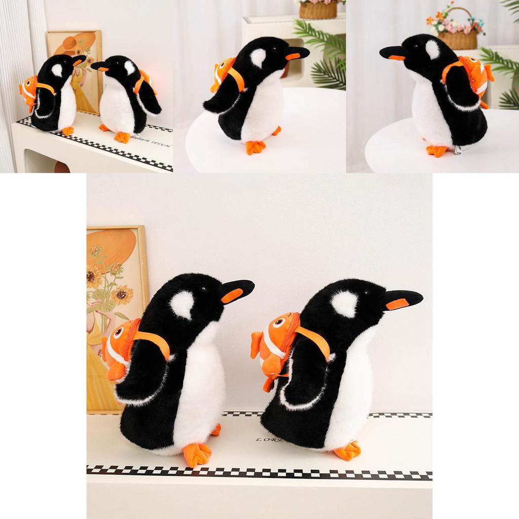 Cute Backpack Penguin Plush Toy For Kids Stuffed Animal Pillow Gift Idea
