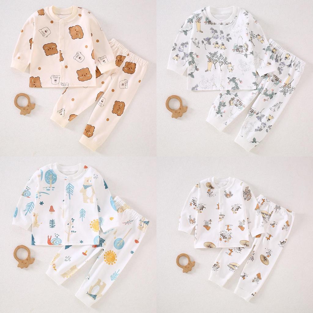 Baby Toddler Cotton Underwear Set With Cartoon And Striped Patterns For All Seasons