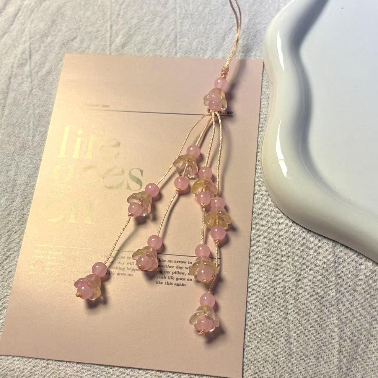 

Handmade Flower Phone Charms Pendant Cases For iPhone 16Promax Airpods Earphones Schoolbag Ins Korea New