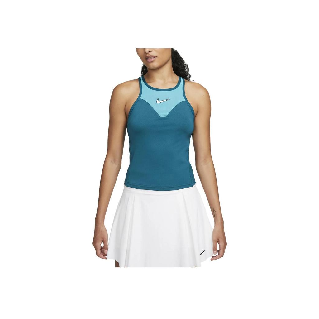 Nike Court Dri-FIT Slam Logo Print Color Block Tanktop Damen Tops Blau FD7929-381