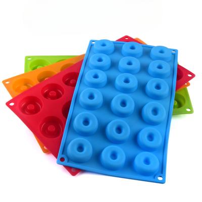 Heat Resistant Silicone Donut Mold for 18 Doughnuts Food Grade Silicone Baking Pan for Baking Non Stick Mini Cupcake Mould