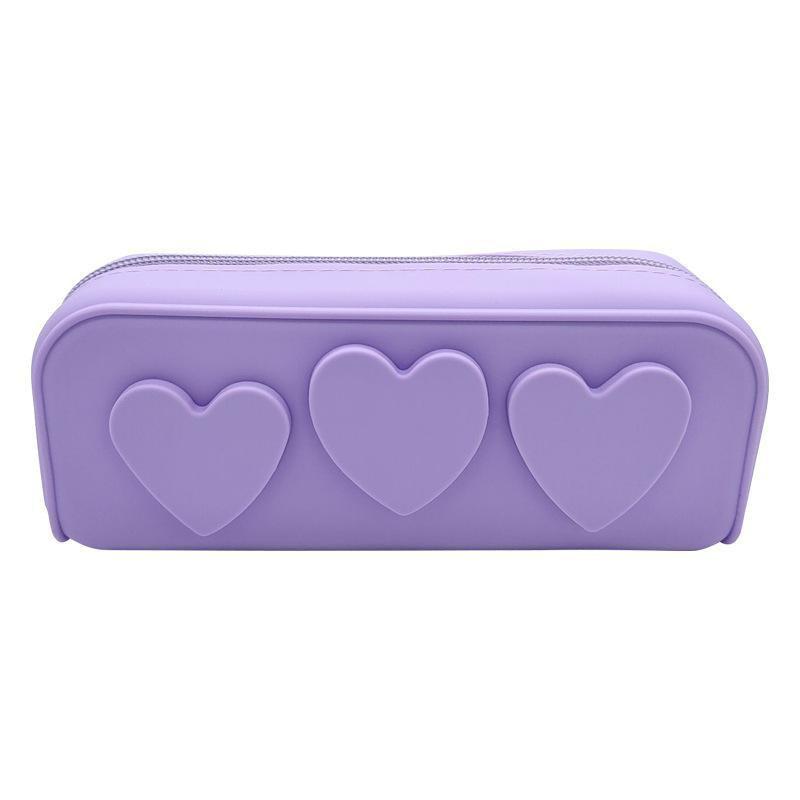 Silicone Pencil Case: Easy-Clean Cosmetic & Stationery Storage Bag, Large Capacity for Outdoor Travel.