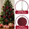 Set of 12 Burgundy Flocked Velvet Christmas Ball Ornaments for DIY Tree Decorations with Soft Flannel Fabric and European Design