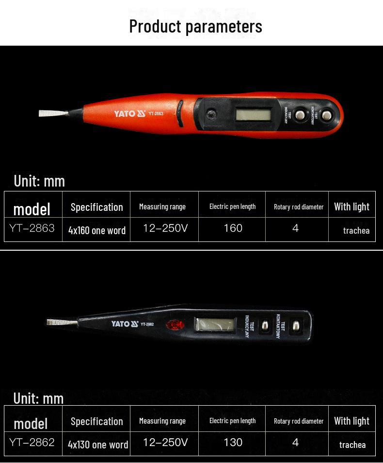 YATO Multifunction Electric Circuit Tester with Digital Display