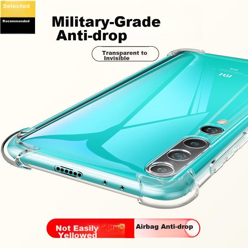 Kelleia Xiaomi 10 Phone Case, Xiaomi 10 Protective Cover, Full Protection Shockproof TPU Airbag Soft Case/Protective Case, Transparent, 6.67 Inches