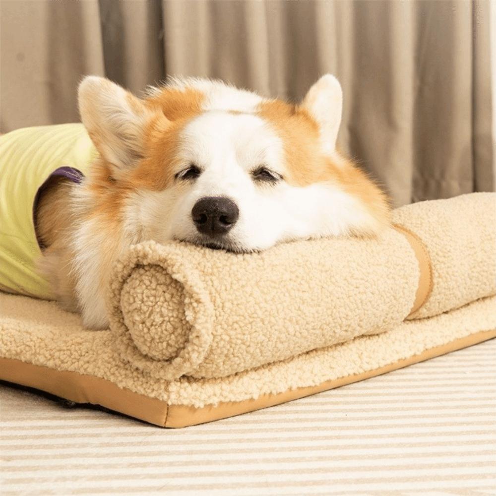 Removable Dog Sleeping Mat Neck Protection Pet Dog House Practical Dog Plush Bed  Crate