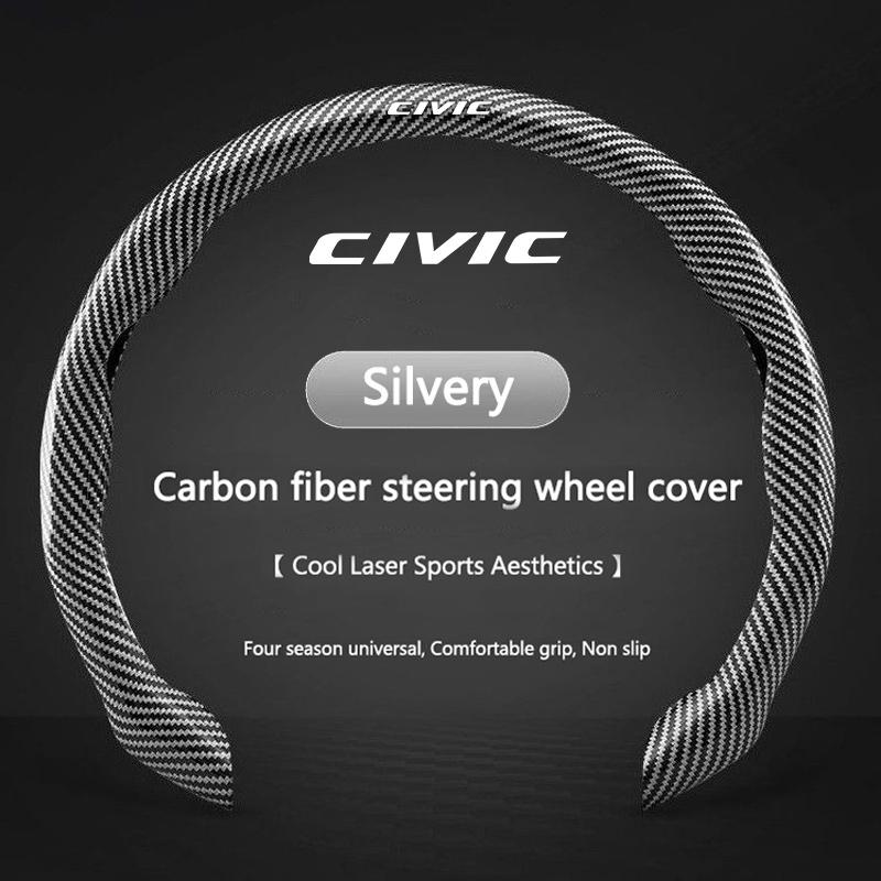 

5D Carbon Fiber Car Steering Wheel Cover Anti-slip Booster For Honda Civic XR-V CR-Z CRV HRV City Accord Legend Jazz RR VTi Fit