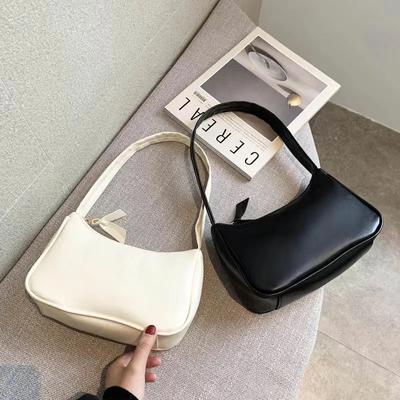Retro Weiche PU Leder Frauen Schulter Unterarm Taschen Casual Solide Farbe Kleine Top-Griff Handtaschen Damen Mode Schulter Taschen