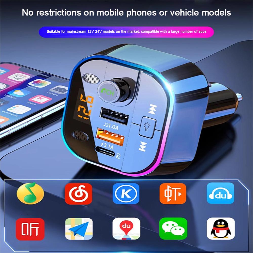 Car Charger Car Mobile Phone Super Fast Charger Bluetooth 5.0 Receiver Lossless Sound Quality MP3 Car USB Music Player