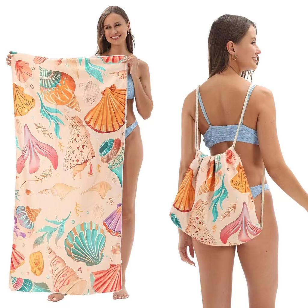 Multifunctional 2-In-1 Beach Towel Backpack Portable Travel Mat Convertible Storage Bag For Swimming Picnic Vacation Essentials
