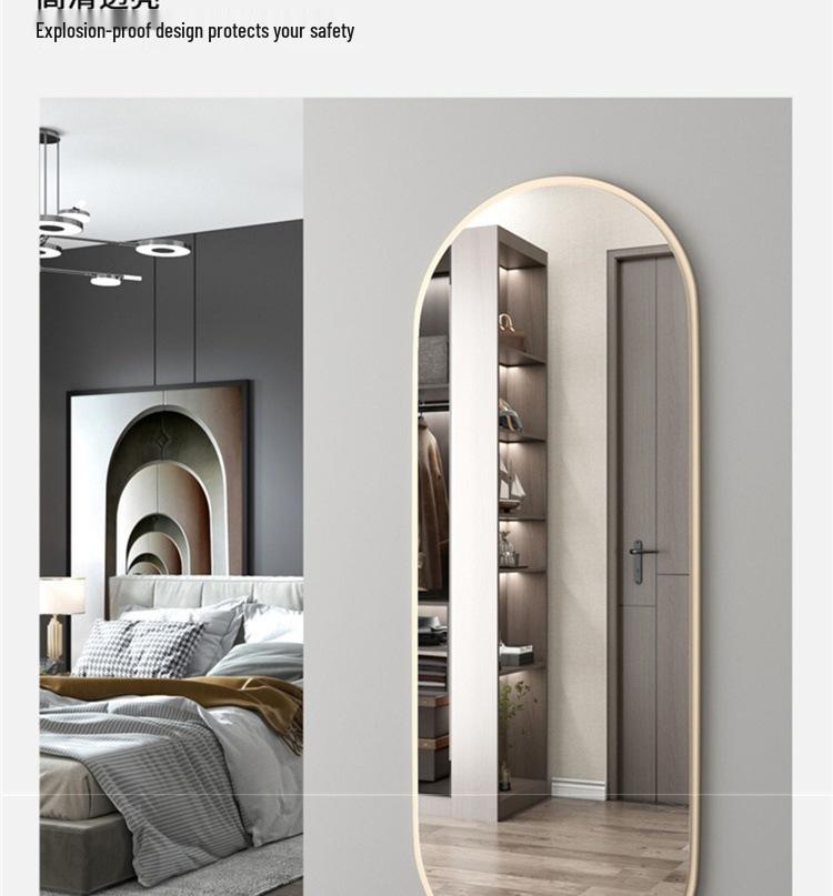 Wall-Mounted Full-Body Dressing Mirror for Girls' Bedroom - No Drilling Required, Insta-Worthy Fitting Mirror