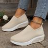 Mode Übergröße 36-43 Schuhe für Damen Sommer Herbst Mesh Atmungsaktiv Bequem Slipper Plateau Keilabsatz Sneaker Freizeitschuhe