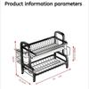 2025 NEW Dish Drying Rack 2-Tier Compact Kitchen Dish Rack Drainboard Set Large Rust-Proof Dish Drainer with Utensil Holder