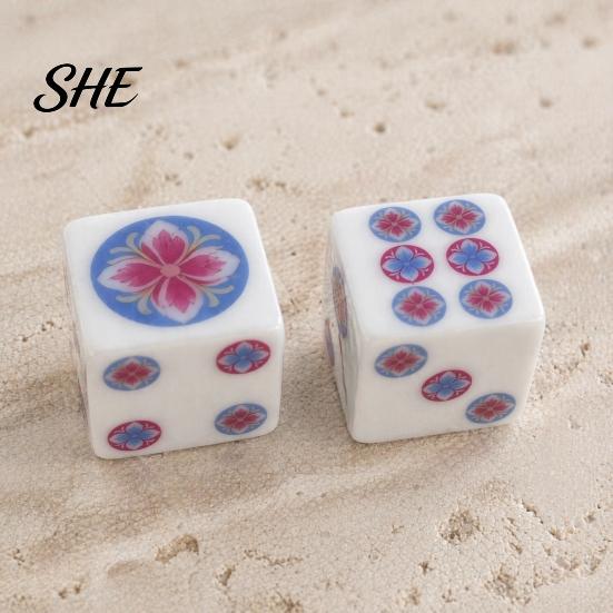 Sechsseitige Würfel 2 Stück 25MM Mahjong Set, Dekorativ für Tischspiel, Brettspiel Tabletop Spiel Casino Thema Party, Mah Jongg Zubehör, Geschenk für Männer Frauen