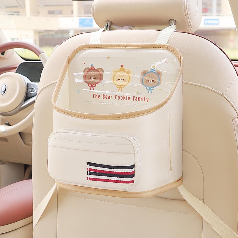 Multifunctional Car Seat Back Organizer with iPad Holder and Trash Can