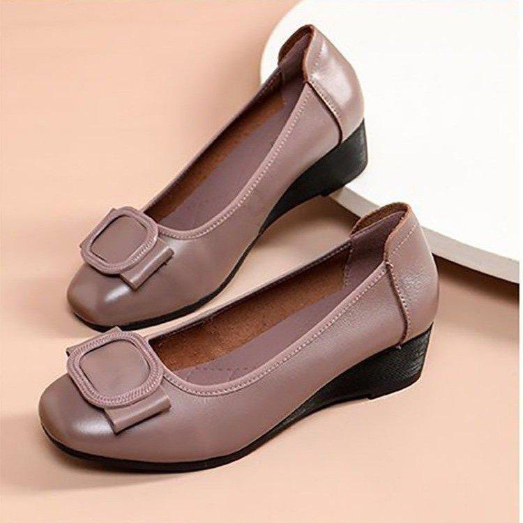 Flat-soled Single Shoes Women's Soft-soled Young Mother Shoes 2025 Autumn Fashion Doudou Shoes Super Soft Not Tired Feet Leather Shoes Women