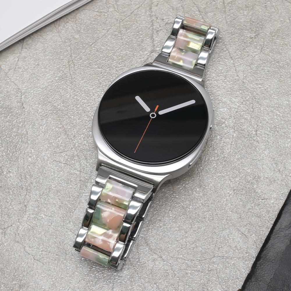 Damen Harzarmband für Samsung Galaxy Watch 8 Classic 46mm 8 44mm 40mm Edelstahlarmband für GALAXY Ultra 47mm 2025 Armband