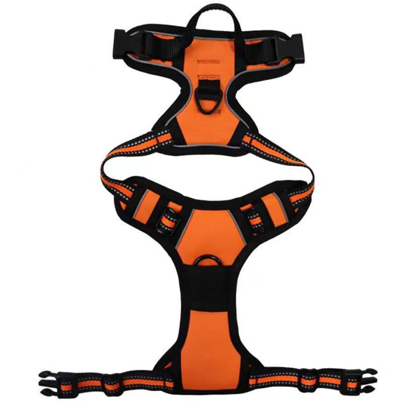 Reflective Nylon Dog Harness and Leash for Large Breeds