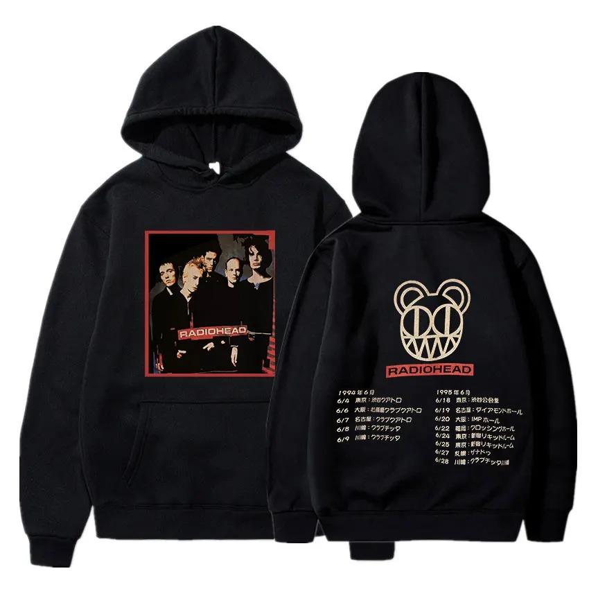 Radiohead Printed Hoodie Men Women Hip Hop Fleece Warm Sweatshirts Casual Loose Oversized Y2k Streetwear Pullover Tracksuit Female Male Clothing