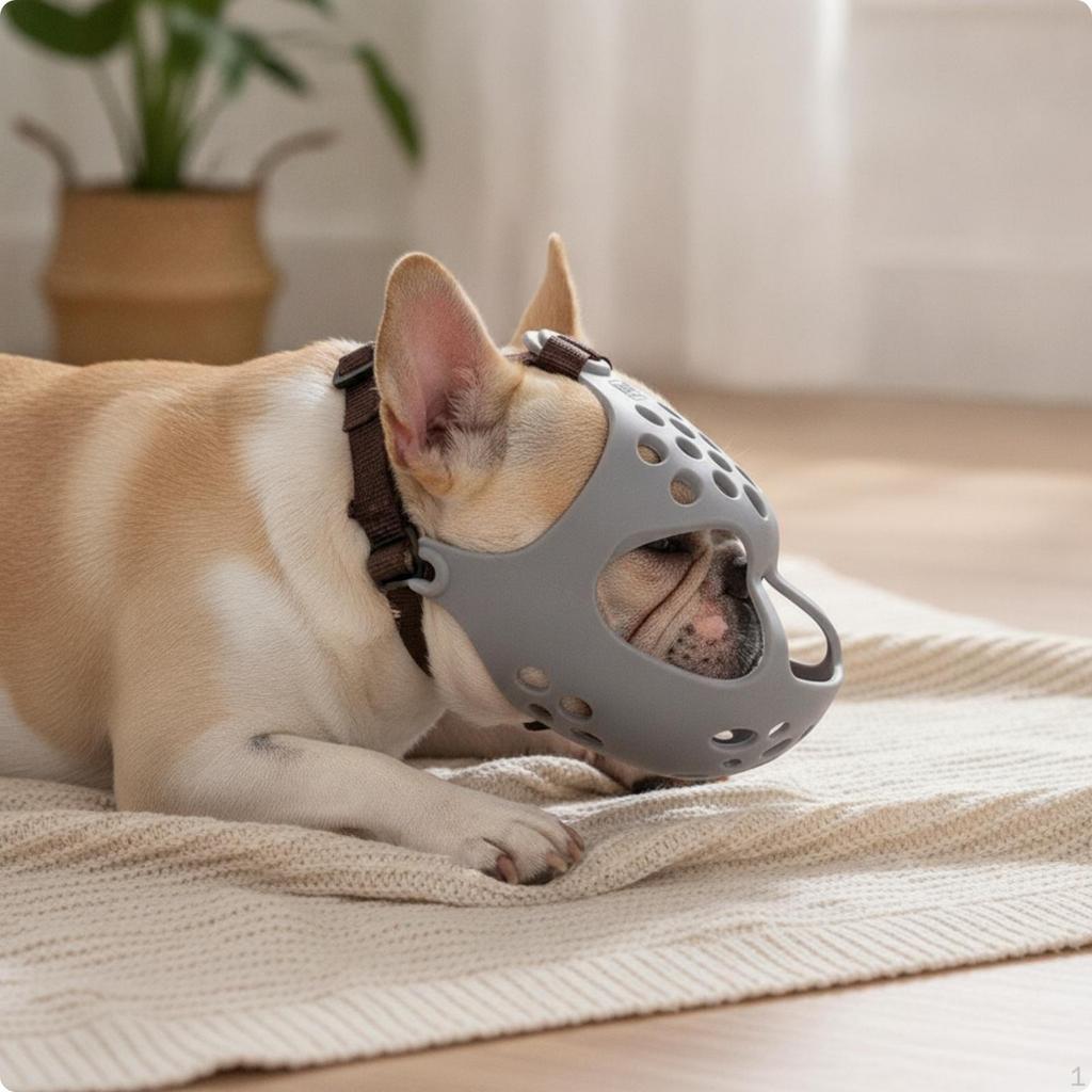 Belüftete kurze Schnauze Haustiermaulkorb Weiche Elastomerabdeckung, Bequem, S Schwarz