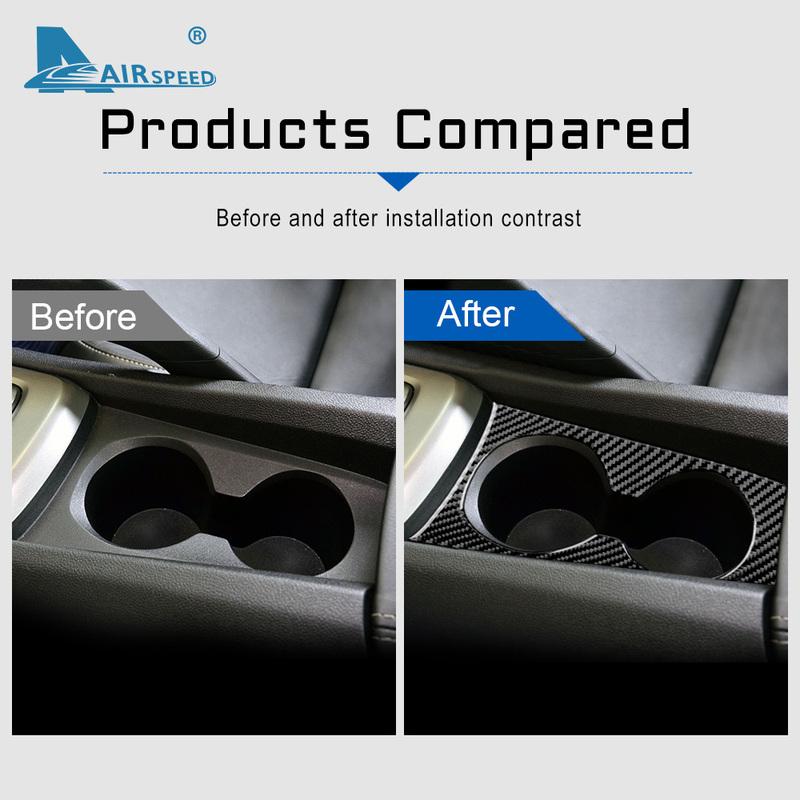 Real Soft Carbon Fiber for Chevrolet Camaro 2010 2011 2012 2013 2014 2015 Car Water Cup Holder Sticker Accessories Interior