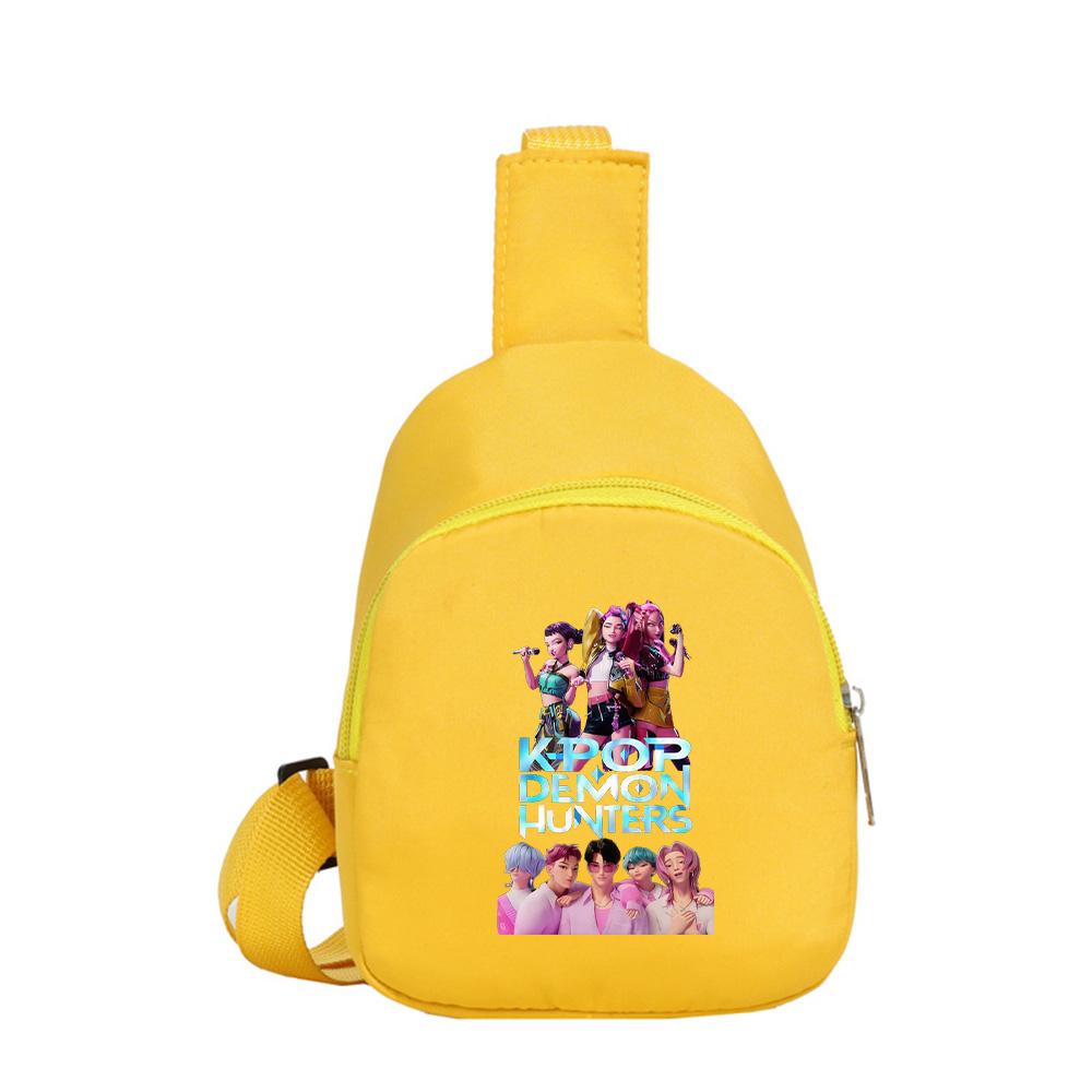 Anime Cartoon K-Pop Demon Hunters Printed Kawaii Chest Pack for Boy Girl Shoulder Bag Student Portable Crossbody Pouch Kid Gift