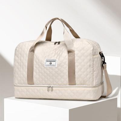 Women's Large Capacity Argyle Travel Bag for Business, Yoga, Swimming, and Fitness