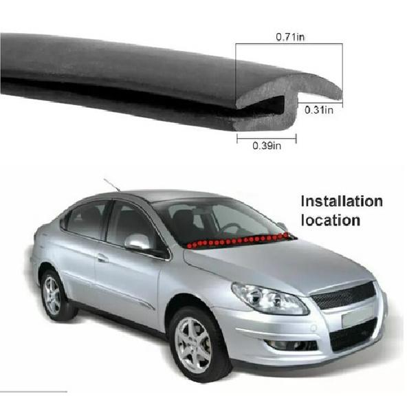 1.7m Car Seal Under Front Windshield Panel Sealed Trim Moulding Strip Kit Rubber