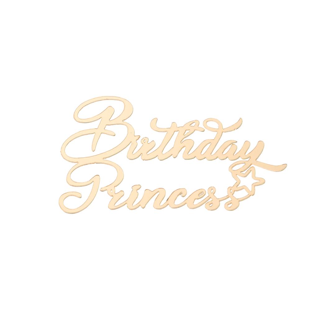 8 Styles Happy Birthday Queen Princess Cake Topper Acrylic Gold Silver Cake Toppers Birthday Party Cupcake Flag Decoration