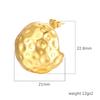 Premium Sense Hollow Beating Pattern Semicircular Spherical Stainless Steel Earrings Light Luxury Women's Trend Plated 18K Earrings