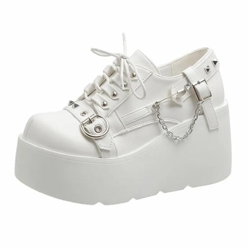 Punk Gothic Pumps Women 2025 New Thick Sole Brand Platform Mary Jane Shoes Wedge High Heels Party Cosplay Designer Lolita Shoes