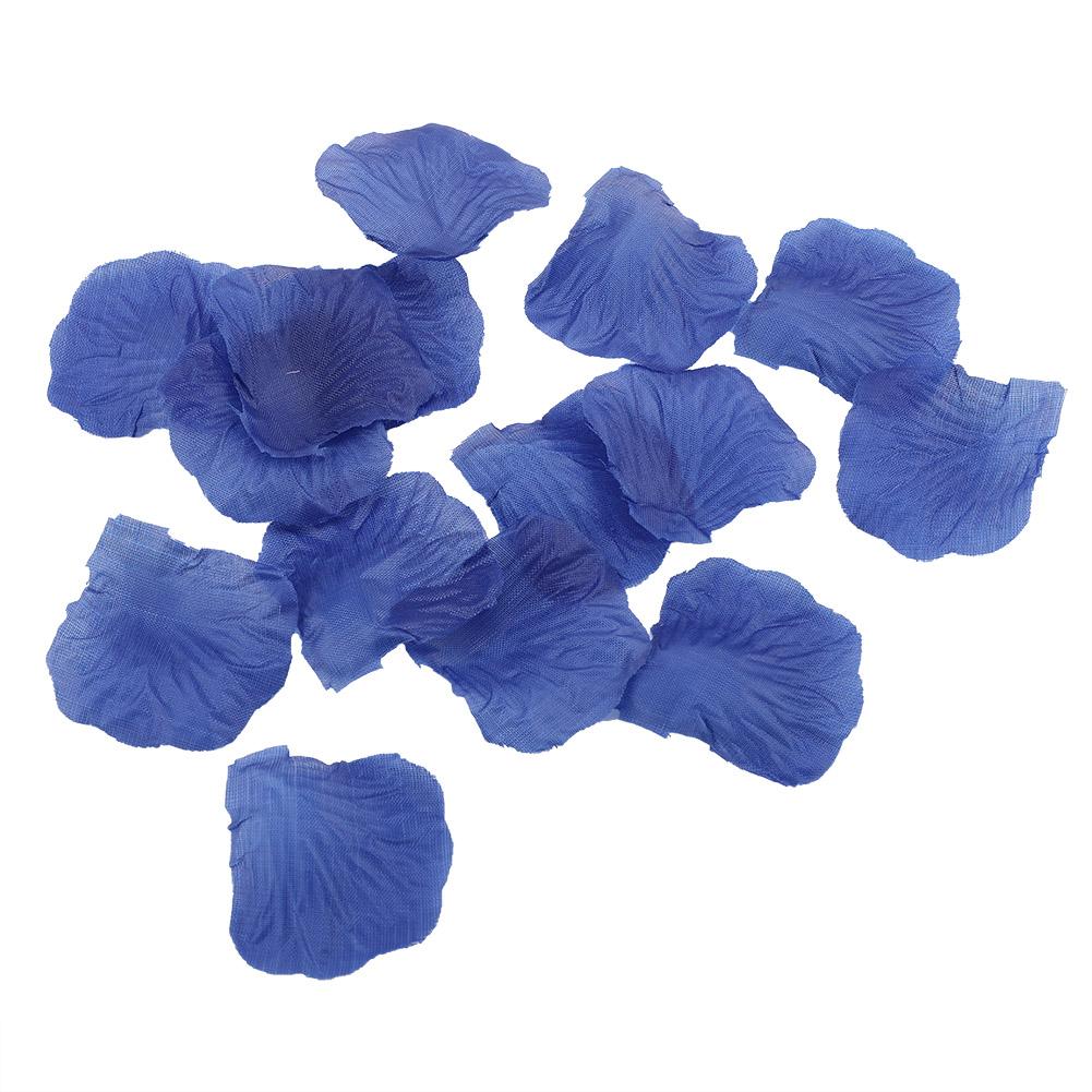 

1000 шт. Шелковые лепестки цветов, имитация розового листа для украшения свадебного стола (Темно-синий)