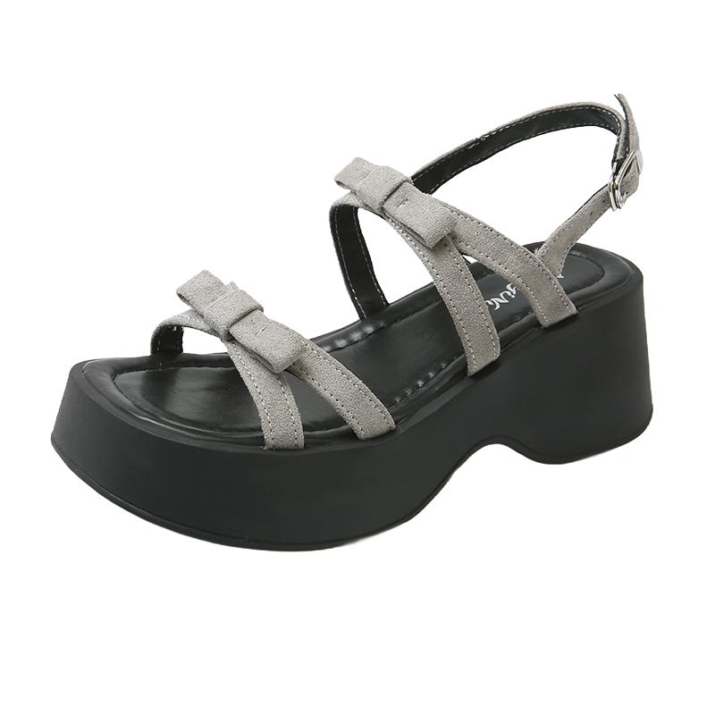 Roman Sandals Womens Shoes 2025 Clear Heels Anti-Skid Suit Female Beige Soft Flip Flops Platform Luxury