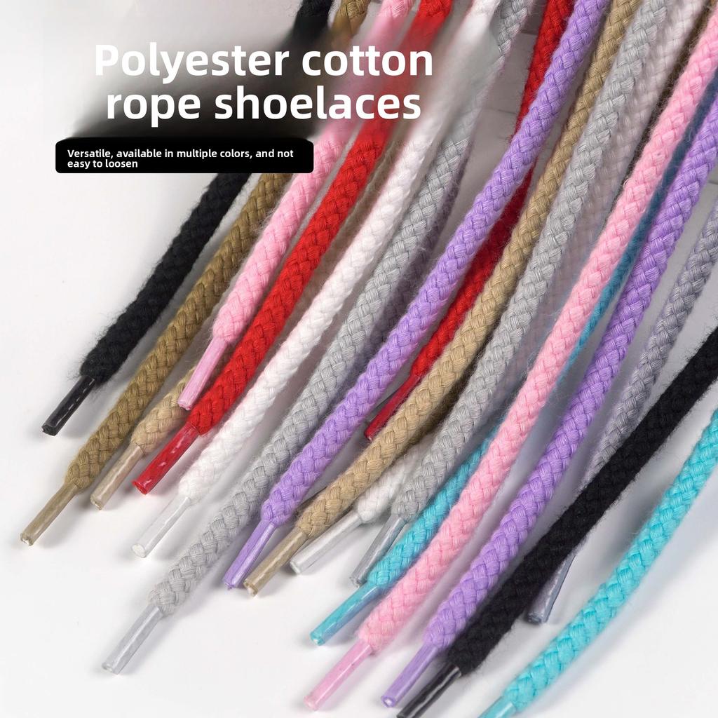1 Pair Hemp Rope Shoelaces Color Matching Casual Shoes Sports Shoes Canvas Shoes Round Shoelace