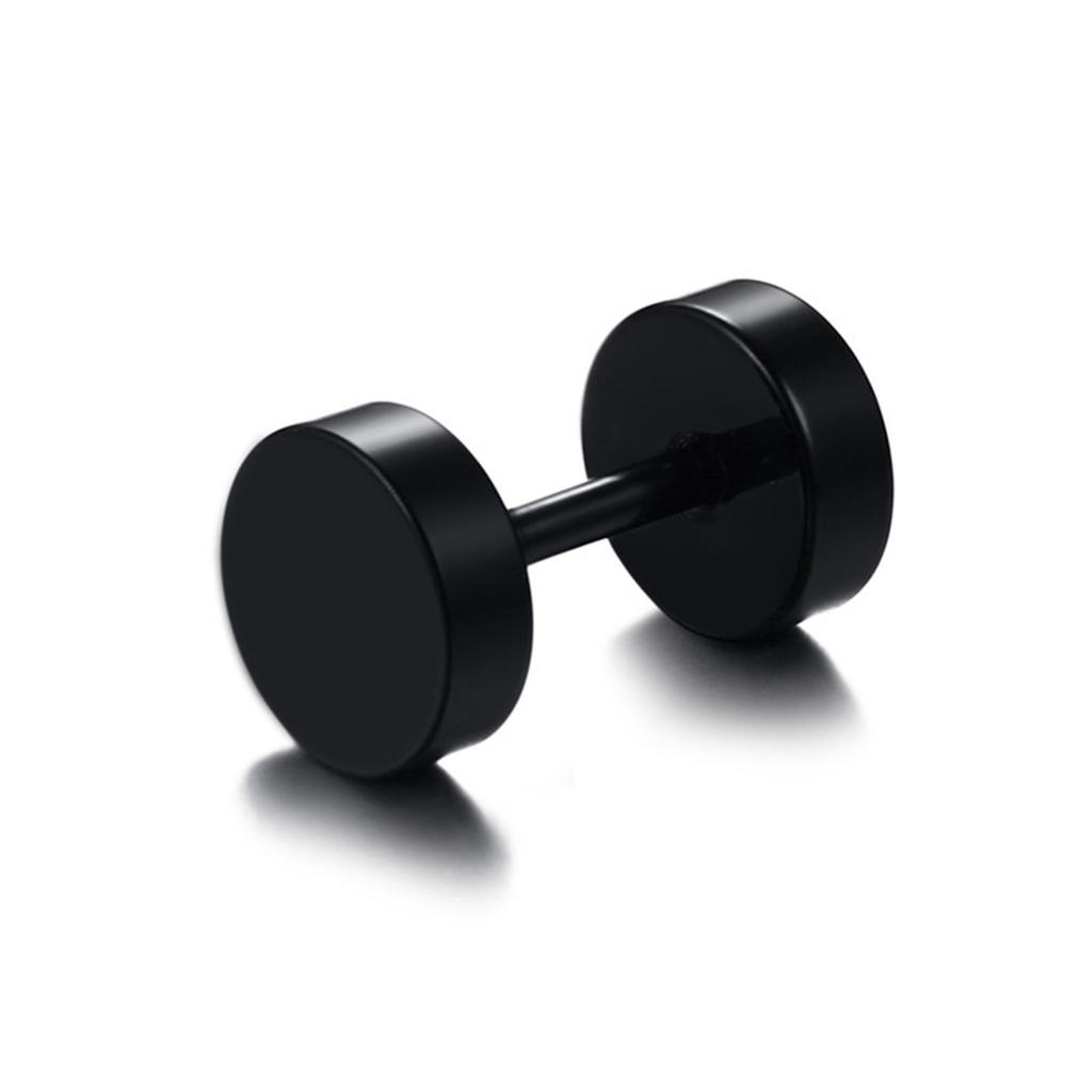 Vnox 1 Stuk Gotische Punk Hoepel Oorbellen voor Mannen Vrouwen, Zwart Roestvrij Staal Huggie Hoops Oor Sieraden, Kruis Geometrisch Hangend