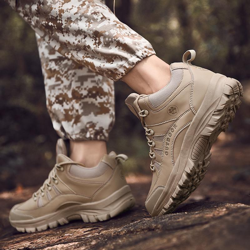 High-quality Mountaineering Boots Non-Slip Training Boots New Desert Hiking Shoes Men's Waterproof Outdoor Male Leather Shoes