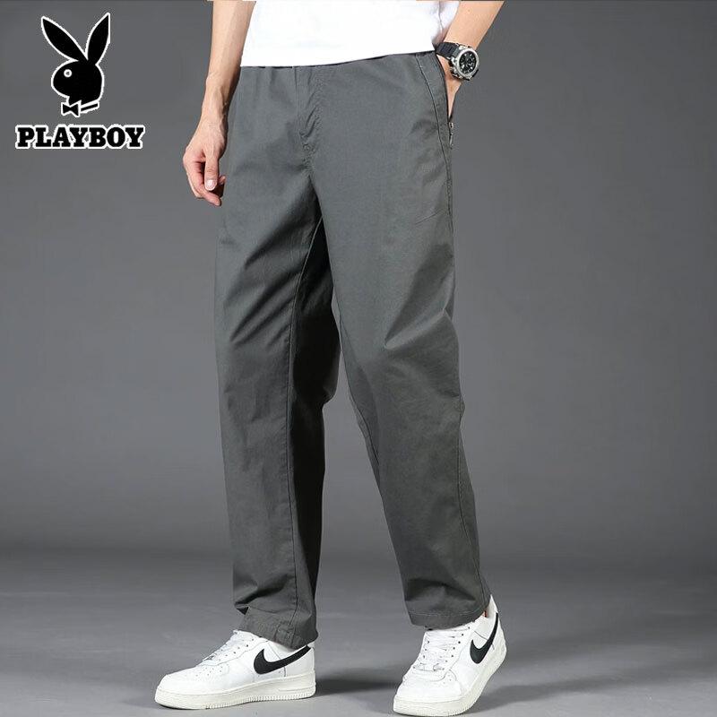 PLAYBOY Men s Pure Cotton Loose Straight Casual Pants 6XL
