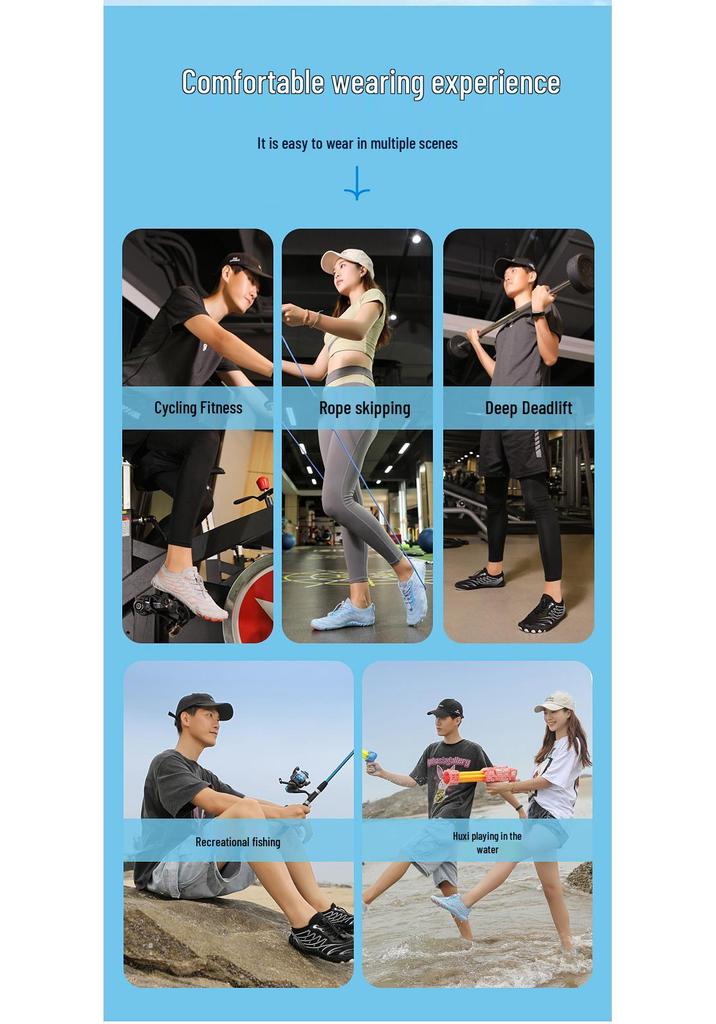 Unisex Waterproof Anti-Slip Wading Shoes for Swimming, Running, and Yoga