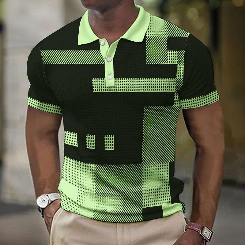 Men Polo Shirt Short Sleeve 3d Print Tops Fashion Polyester Breathable Comfortable Polos Shirts