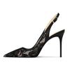 Módní Značkový Návrhář Bílé Dámské Svatební Lodičky Síťované Vyšívané Květiny Pásek Přes Patu Sexy Slingback Vysoký Podpatek Společenské Boty pro Dámy