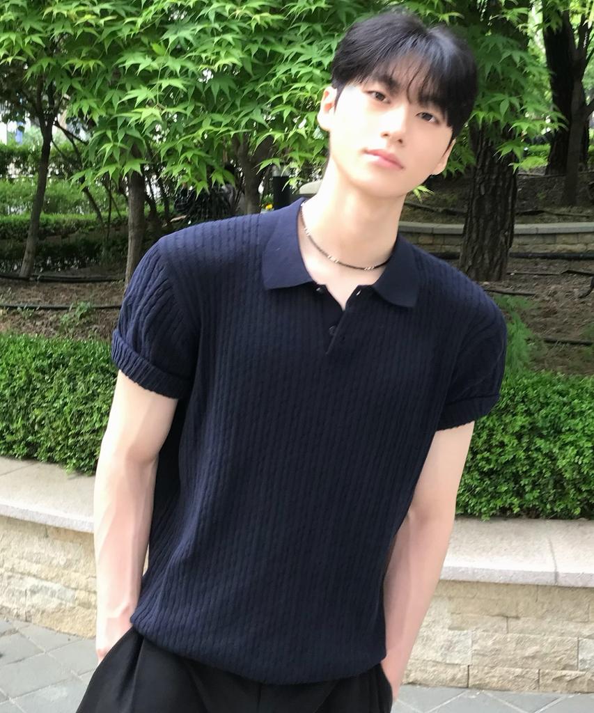 MINDBRIDGE Cable Collar Semi-Oversized Short Sleeve Knit - 2 Colors