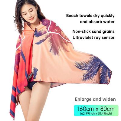 1 Adet Plaj Havlusu - Mikrofiber Hızlı Kuruyan Havlu Seyahat, Şal Dikdörtgen Plaj Havlusu, Yüzme, Havuz, Yoga ve Daha Fazlası.