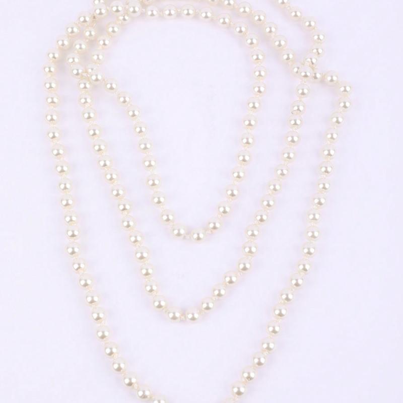 1pc Ladies Multi-Strand Pearl Beaded Knotted Necklace, Pearl White, Elegant Style for Vacation, Casual, Party